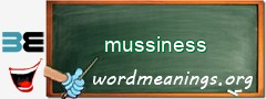 WordMeaning blackboard for mussiness